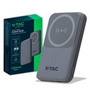 ¬[VZ46080] POWER BANK INALÁMBRICO MAGNÉTICO DE 10000 MAH CON ANILLO DE METAL GRIS