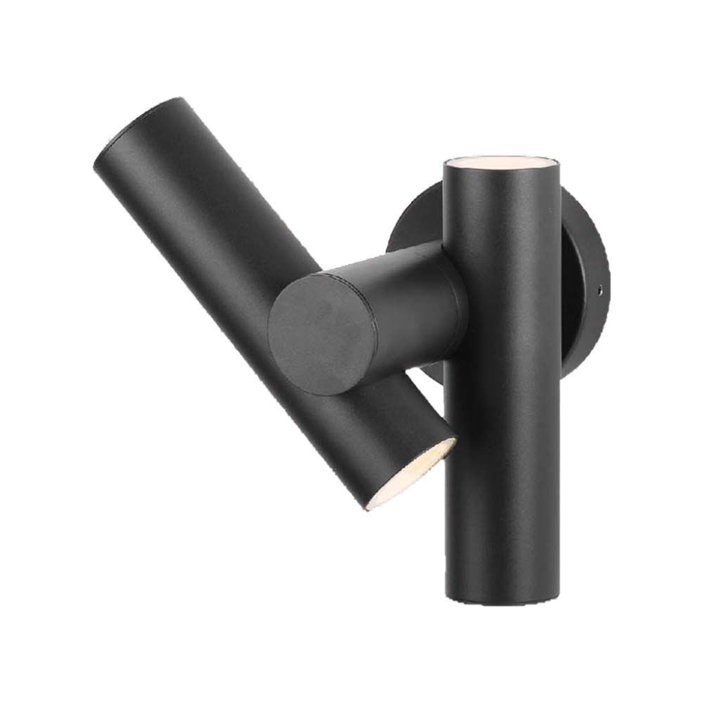 [VQ226230491] APLIQUE DE PARED 2X2 6W 2 VÍAS CUERPO NEGRO IP44 4000K
