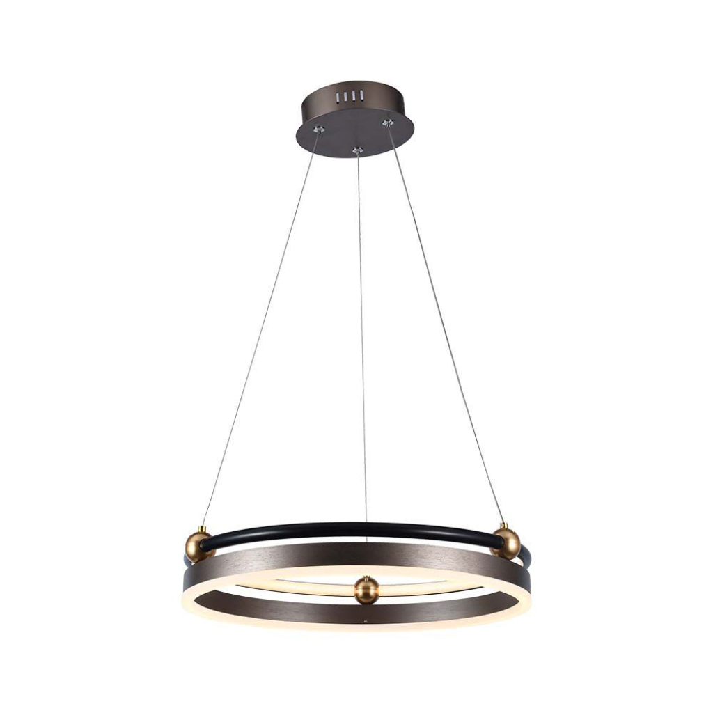 [VQ226230981] LÁMPARA COLGANTE LED 20W ARO ÚNICO CUERPO CAFÉ 3000K