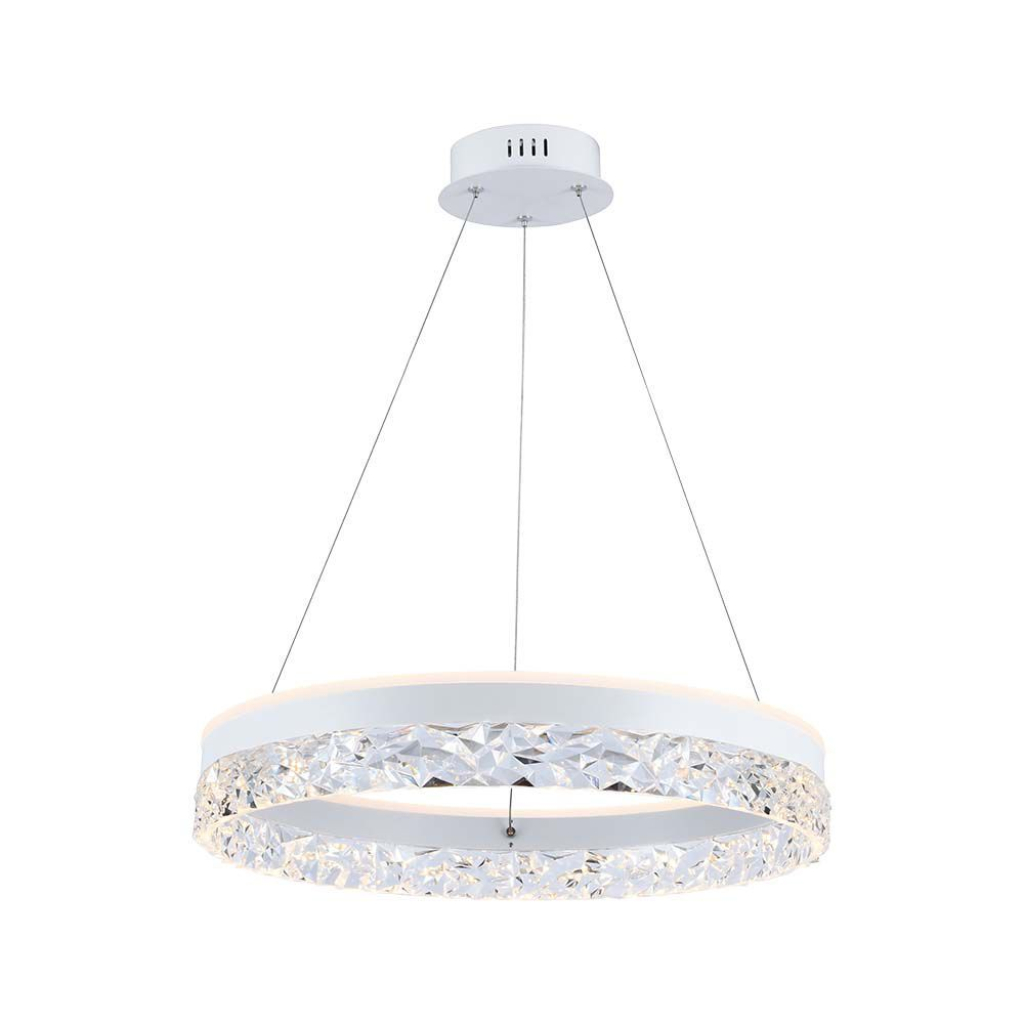 [VQ226230991] LÁMPARA LED COLGANTE 25W ARO ÚNICO CUERPO BLANCO 3000K