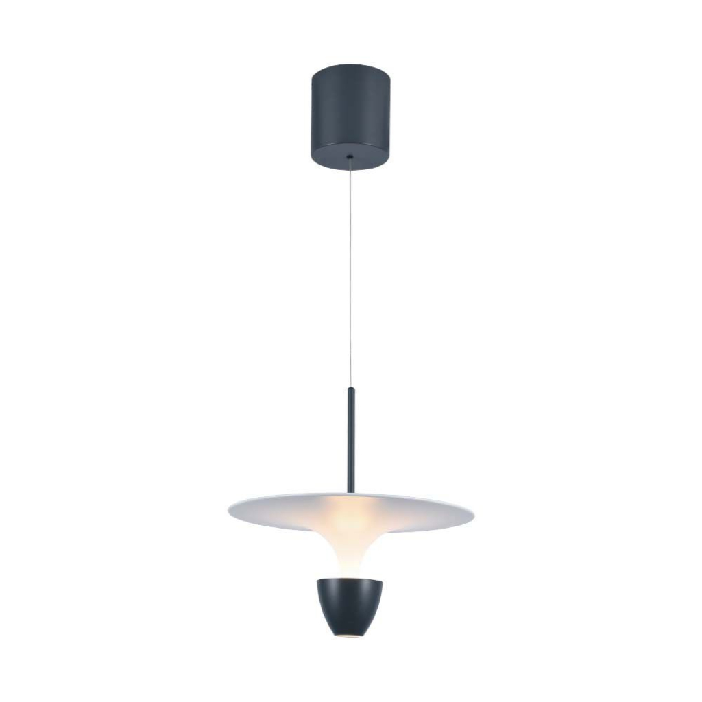 [VQ226231031] LÁMPARA LED COLGANTE 9W 30X320X100CM BLANCO+CUERPO GRIS 3000K