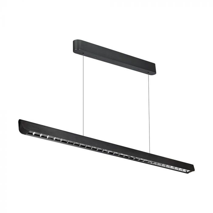 [VQ226233411] LUMINARIA LINEAL COLGANTE LED 36W CHIP SAMSUNG CON DIFUSOR REJILLA CUERPO NEGRO CCT