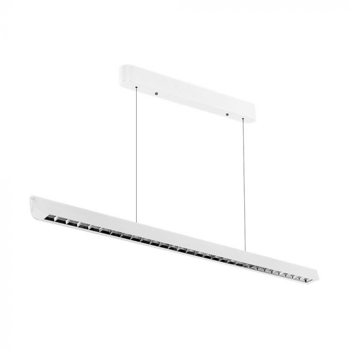 [VQ226233421] LUMINARIA LINEAL COLGANTE LED 36W CHIP SAMSUNG CON DIFUSOR REJILLA CUERPO BLANCO CCT