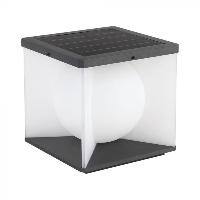 [VQ226233511] APLIQUE JARDÍN SOLAR LED 3W 205X205X190MM CUERPO NEGRO+BLANCO 3000K