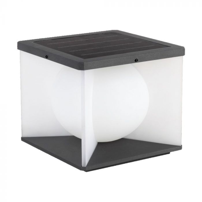 [VQ226233521] APLIQUE DE JARDÍN SOLAR LED 8W 3000K NEGRO+CUERPO BLANCO