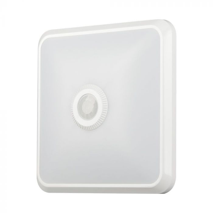 [VQ226234191] PLAFÓN LED 12W CON SENSOR PIR CHIP SAMSUNG CUADRADO CUERPO BLANCO CCT
