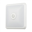 [VQ226234191] PLAFÓN LED 12W CON SENSOR PIR CHIP SAMSUNG CUADRADO CUERPO BLANCO CCT