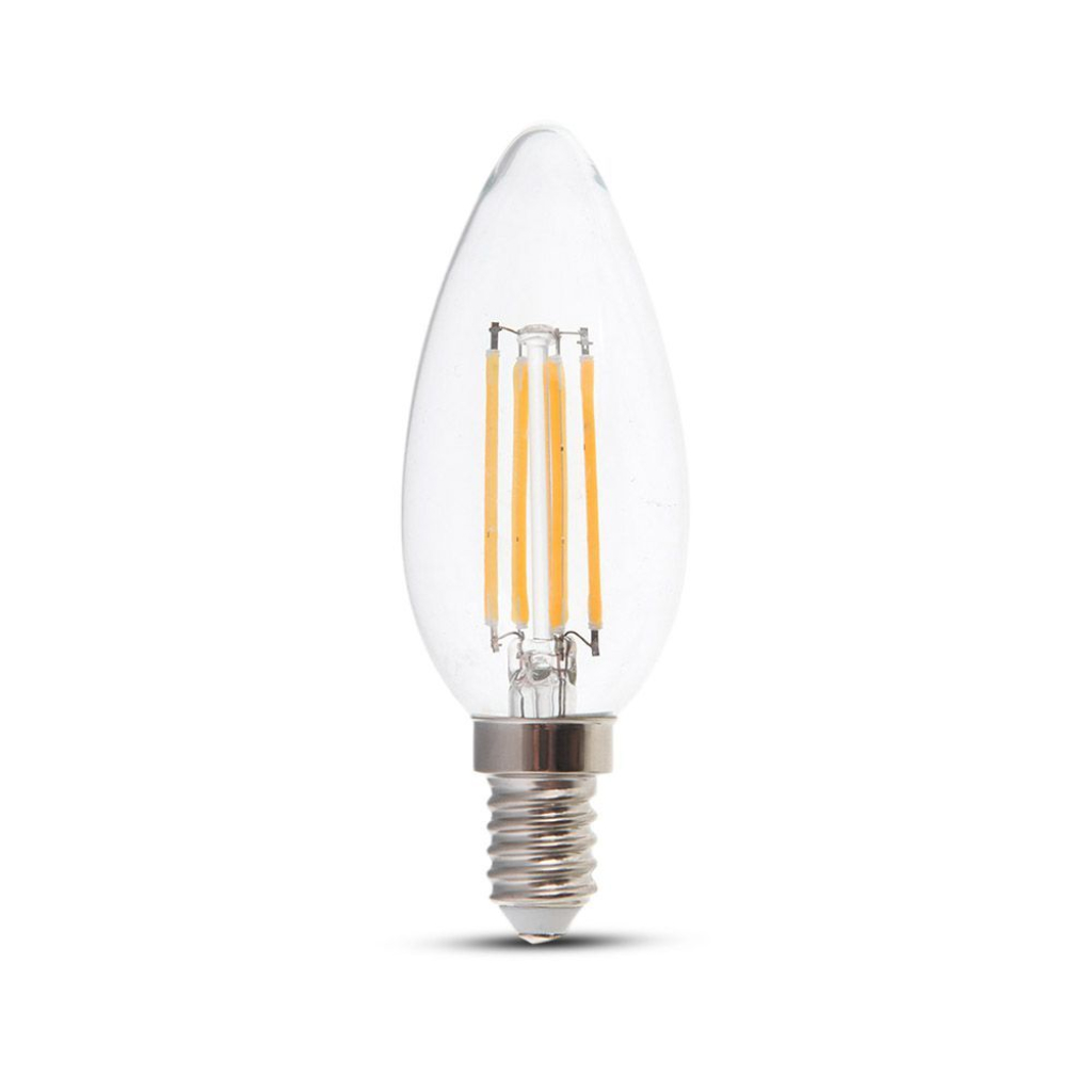 [VQ22628701] BOMBILLA LED V-TAC E14 TIPO VELA 4W SMD 400LM 300° 35X98MM 3000K