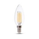 [VQ22628701] BOMBILLA LED V-TAC E14 TIPO VELA 4W SMD 400LM 300° 35X98MM 3000K