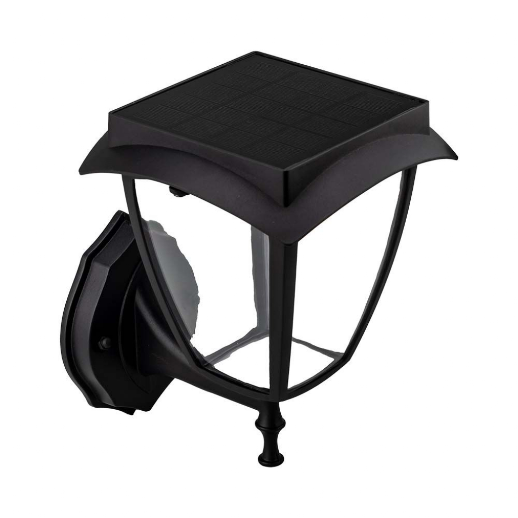[VQ22628921] APLIQUE DE PARED SOLAR LED 2W CUERPO NEGRO IP44 3000K + 6000K