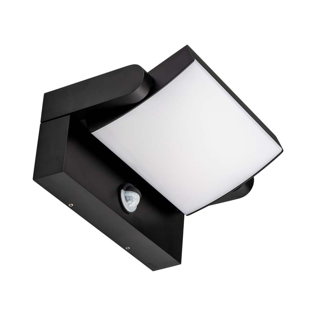 [VQ22629411] APLIQUE DE PARED LED 17W CON SENSOR CUERPO NEGRO IP65 4000K