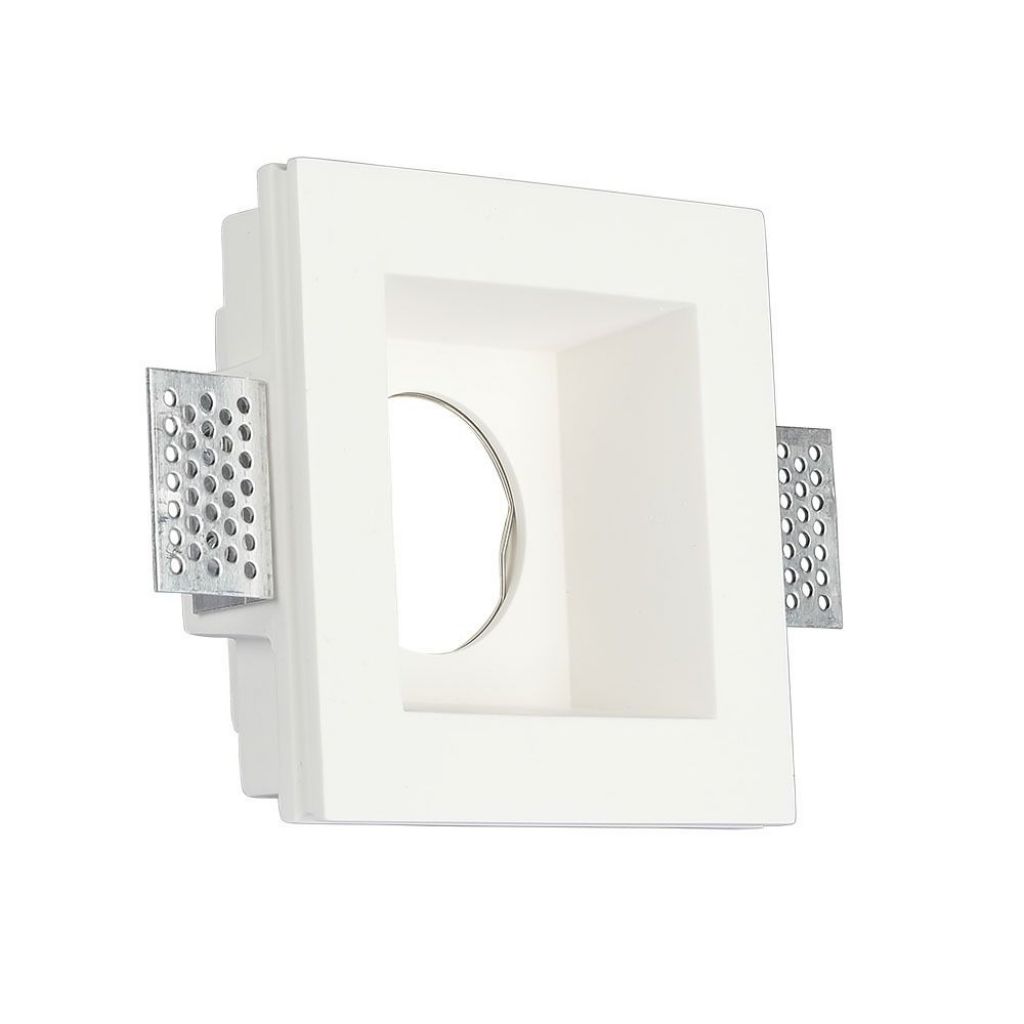 [VQ22636491] ARO PARA GU10 SOPORTE CUADRADO YESO BLANCO 120 X 120 MM