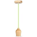 [VQ22637251] LÁMPARA DE TECHO COLGANTE DE MADERA CON CABLE VERDE E27 (BOMBILLA LED)