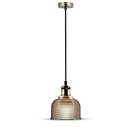 [VQ22637321] LÁMPARA DE TECHO CON SOPORTE COLGANTE DE CRISTAL ÁMBAR 150 CM E27 (BOMBILLA NO INCLUIDA)
