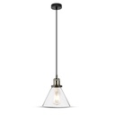 [VQ22637381] LÁMPARA DE TECHO CON SOPORTE COLGANTE VINTAGE TRANSPARENTE Ф180 E27 (BOMBILLA NO INCLUIDA)