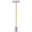 [VQ22637941] LÁMPARA DE TECHO CON SOPORTE COLGANTE DE CROMO BEIGE E27 (BOMBILLA NO INCLUIDA)