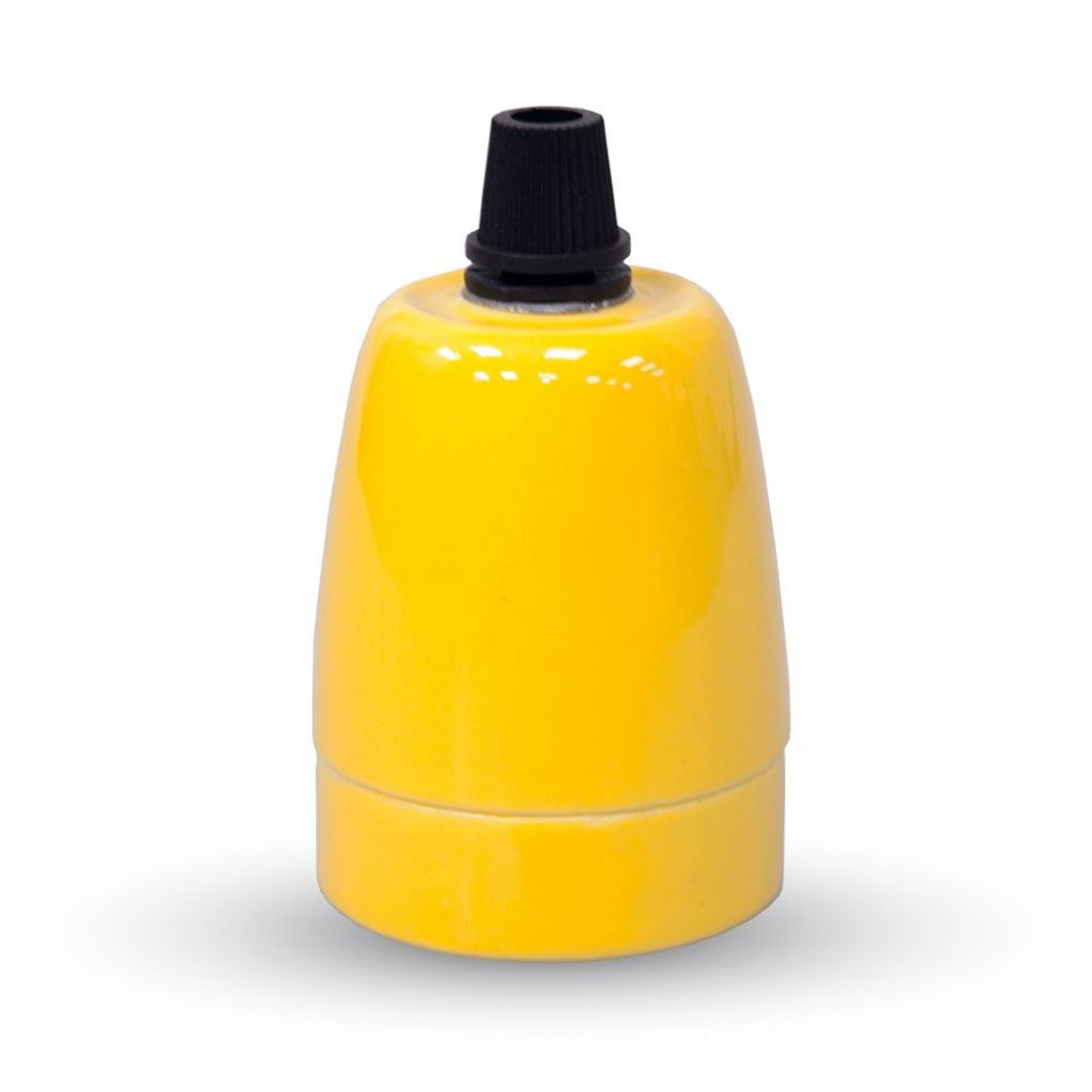 [VQ22638011] LÁMPARA DE TECHO CON SOPORTE PORCELANA AMARILLO E27 (BOMBILLA NO INCLUIDA)
