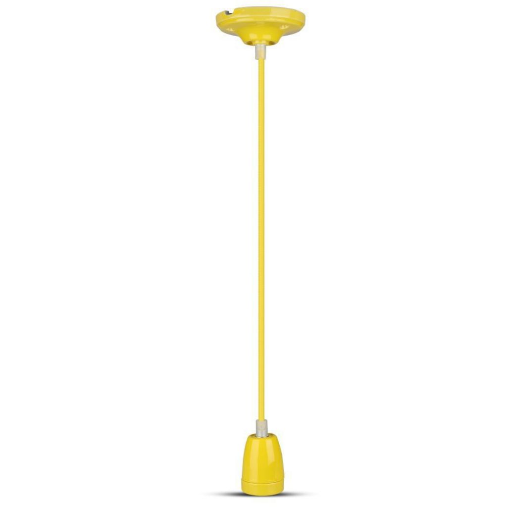 [VQ22638091] LÁMPARA DE TECHO CON SOPORTE DE PORCELANA AMARILLO E27 (BOMBILLA NO INCLUIDA)