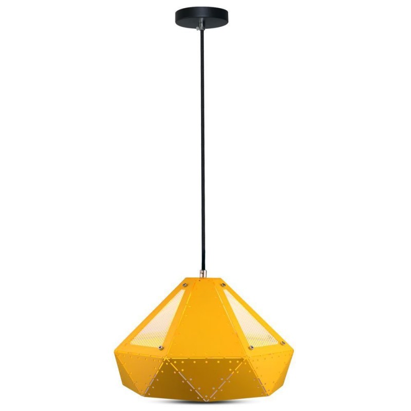 [VQ22639471] LÁMPARA DE TECHO COLGANTE PRISMA DE COLORES PASTEL AMARILLO 310 X 180 MM E27 (BOMBILLA NO INCLUIDA)