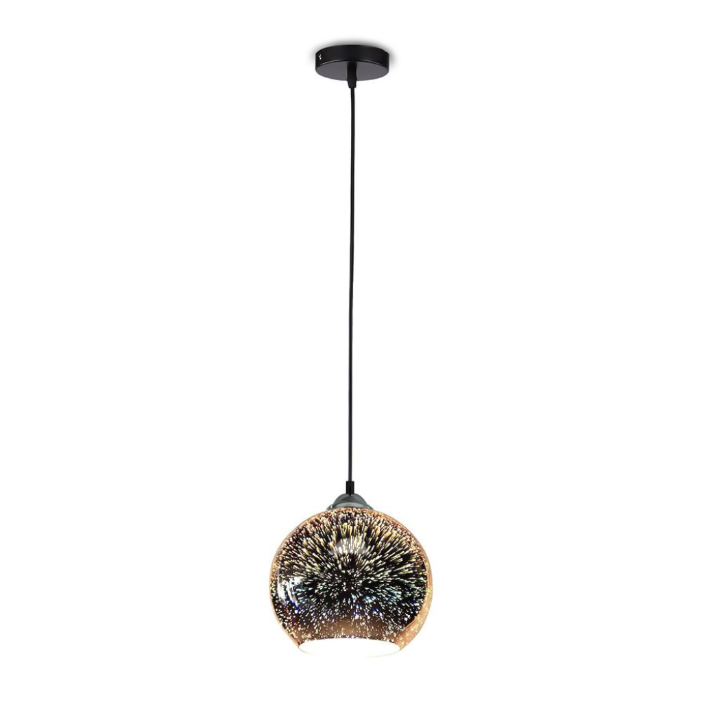 [VQ226401311] LÁMPARA DE TECHO COLGANTE CRISTAL 3D 250MM E27 (BOMBILLA NO INCLUIDA)
