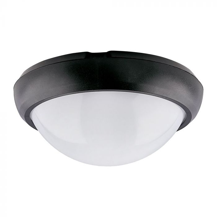 ¬[VZ10102] PLAFÓN LED 12W CUERPO NEGRO REDONDO MAMPARA BLANCA IP54 6000K