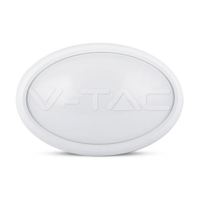 ¬[VZ10106] PLAFÓN LED 12W ÓVALO REGLETA CUERPO BLANCO IP54 6000K