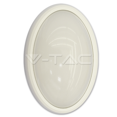 ¬[VZ10108] PLAFÓN LED 12W ÓVALO CUERPO BLANCO REDONDO IP54 4500K
