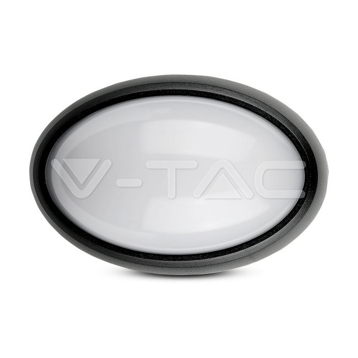 ¬[VZ10110] PLAFÓN LED 12W IP54 CUERPO ÓVALO NEGRO 6000K