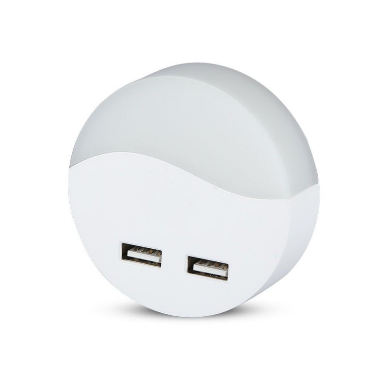¬[VZ1012] LÁMPARITA ENCHUFABLE DE NOCHE 0,4W LED USB REDONDA 4000K