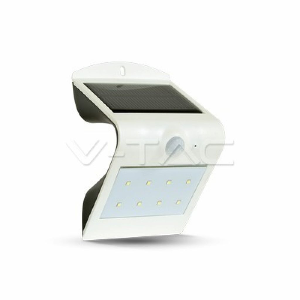 ¬[VZ14192] APLIQUE SOLAR LED 1.5W CON BATERÍA 10 CON SENSOR PIR COLOR BLANCO IP65 3000K