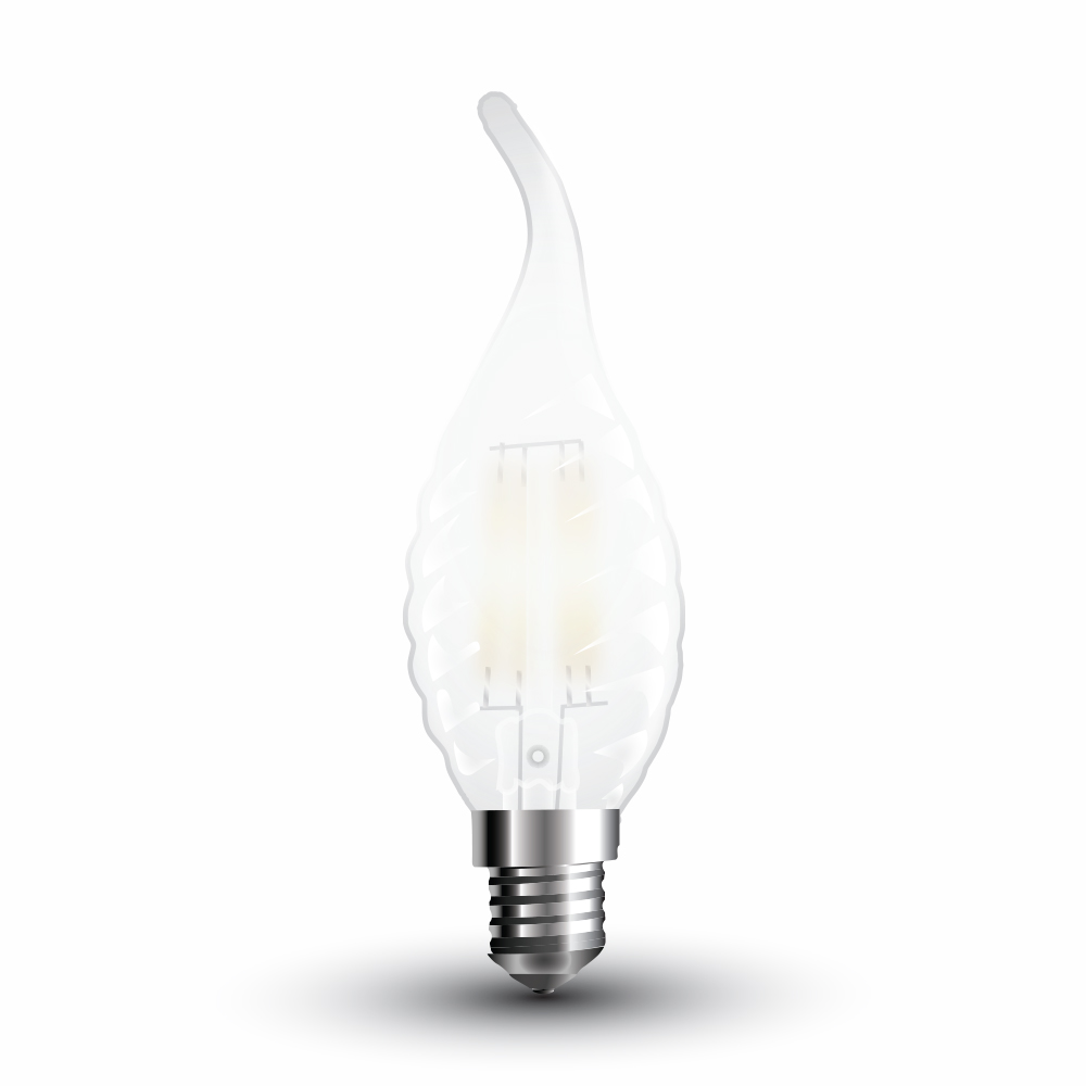 ¬[VZ14222] BOMBILLA LED 4W FILAMENTO E14 MATE TWIST TIPO VELA FORMA DE LLAMA 4000K