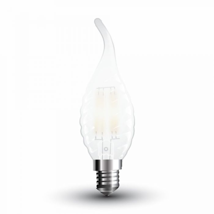 ¬[VZ14224] BOMBILLA LED 4W FILAMENTO E14 MATE TWIST TIPO VELA FORMA DE LLAMA 6400K