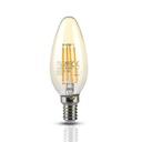 ¬[VZ14226] BOMBILLA LED V-TAC E14 TIPO VELA 4W FILAMENT 350LM 2200K