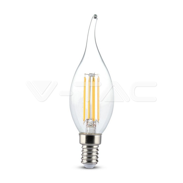 ¬[VZ14228] BOMBILLA LED 4W FILAMENTO E14 TIPO VELA FORMA DE LLAMA ÁMBAR 2200K