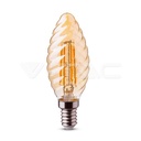 ¬[VZ14230] BOMBILLA LED 4W FILAMENTO E14 TIPO VELA ÁMBAR TWIST 2200K