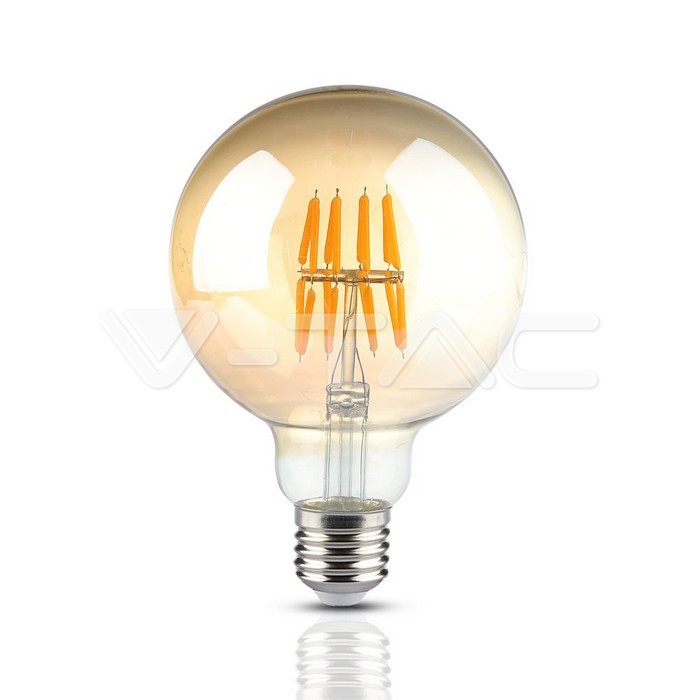 ¬[VZ14290] BOMBILLA LED 8W FILAMENTO E27 G95 ÁMBAR 2200K