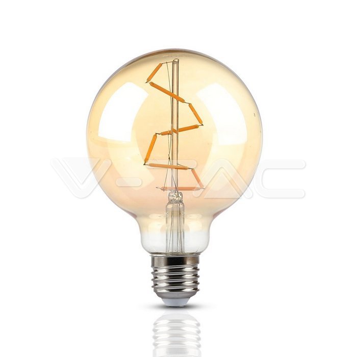 ¬[VZ14292] BOMBILLA LED 4W FILAMENTO E27 G95 ÁMBAR 2200K