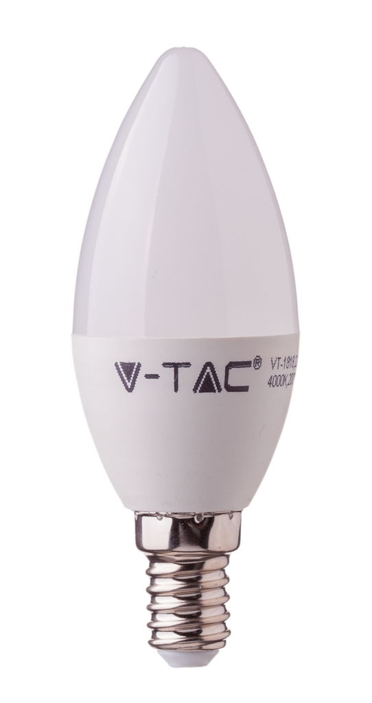 ¬[VZ14396] BOMBILLA LED V-TAC E14 TIPO VELA 3W SMD 250LM 6400K