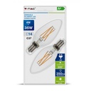¬[VZ14568] BOMBILLA LED V-TAC E14 TIPO VELA 4W FILAMENT 350LM 2700K