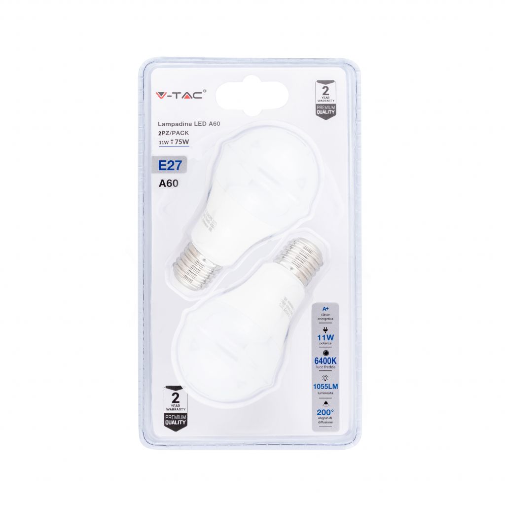 ¬[VZ14598] BOMBILLA LED V-TAC E27 A60 11W SMD 1055LM 6400K