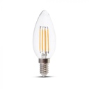 ¬[VZ14730] BOMBILLA LED V-TAC E14 TIPO VELA 4W FILAMENT 400LM 300° 2700K