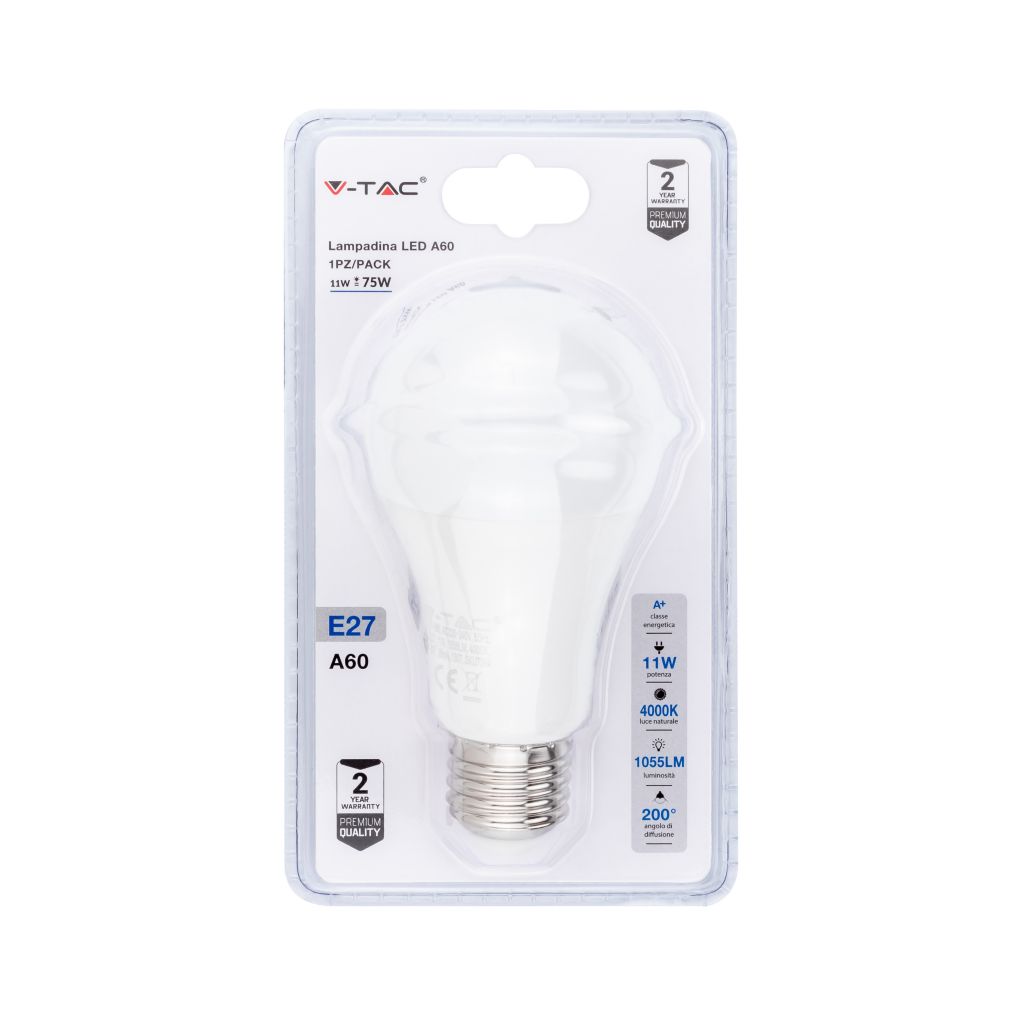 ¬[VZ14788] BOMBILLA LED E27 11W A60  (BLISTER 1 PIEZA) 4000K