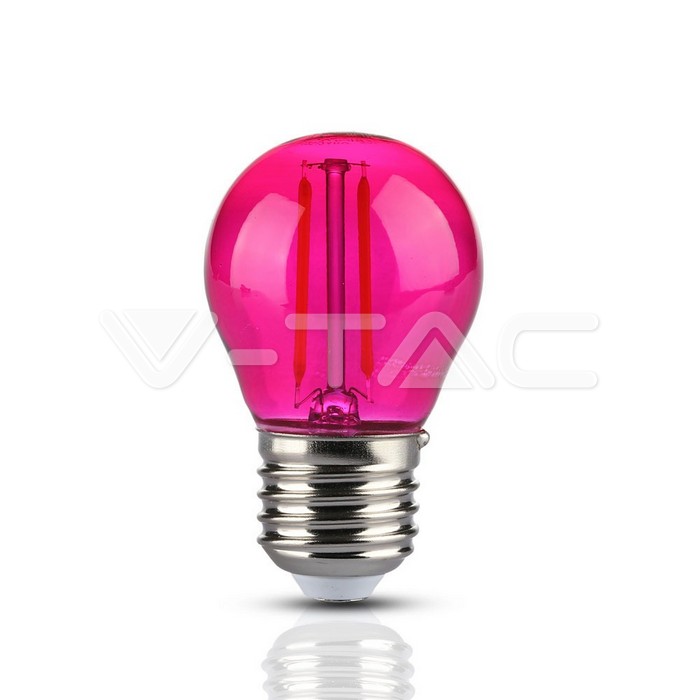 ¬[VZ14820] BOMBILLA LED V-TAC E27 G45 2W FILAMENT 60LM ROSA