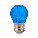 ¬[VZ14824] BOMBILLA LED V-TAC E27 G45 2W FILAMENT 60LM AZUL