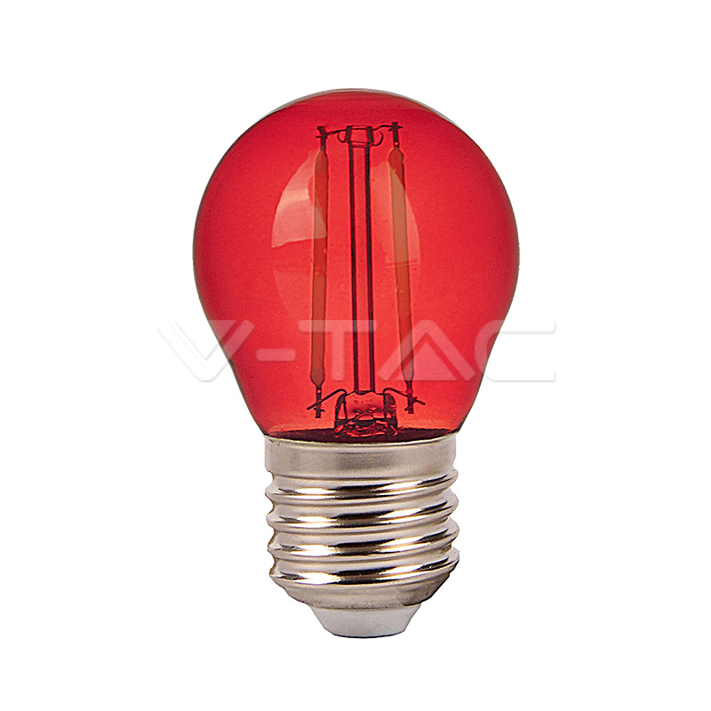 ¬[VZ14826] BOMBILLA LED V-TAC E27 G45 2W FILAMENT 60LM ROJO