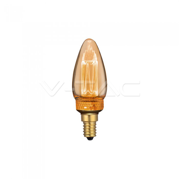 ¬[VZ14944] BOMBILLA LED V-TAC E14 TIPO VELA 2W FILAMENT 65LM 1800K