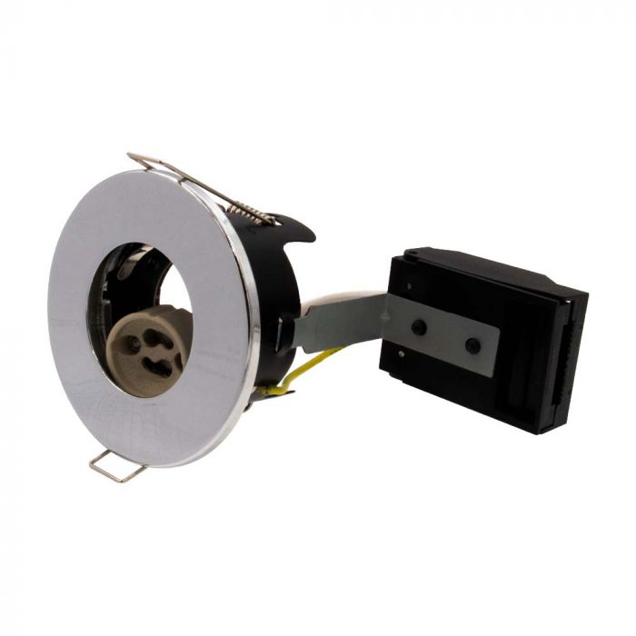 ¬[VZ153602] ACCESORIO GU10 CON CLASIFICACIÓN IGNÍFUGO SIN CANALES IP20 BISEL CROMADO