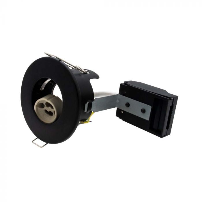 ¬[VZ153622] ACCESORIO GU10 CON CLASIFICACIÓN IGNÍFUGO SIN CANALES IP20 BISEL NEGRO