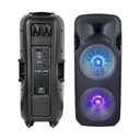 ¬[VZ15466] ALTAVOZ PORTÁTIL RECARGABLE 150W WIRELESS + MICRÓFONOS MANDO RF RGB 2*15 PULGADAS