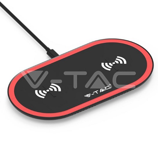 ¬[VZ15480] ALMOHADILLA DE CARGA INALÁMBRICA 10 W NEGRO + ROJO
